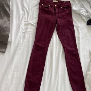Tory Burch burgundy skinny jeans